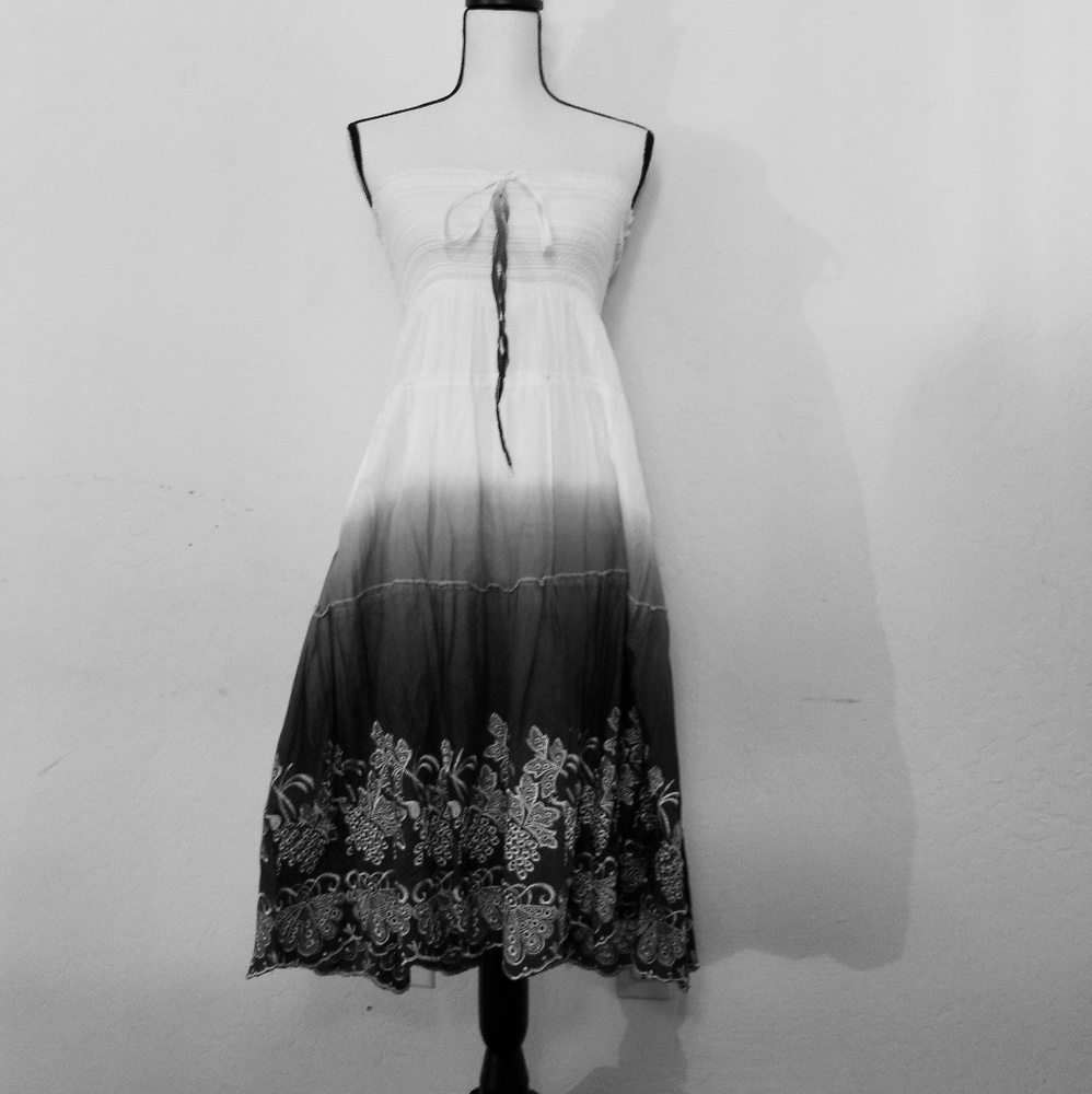 Ombre strapless dress - mid length